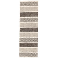 NATUR TEPPICH LÄUFER WOLLE RANA STREIFEN - Creme/Braun, Textil (90/160cm) - Pergamon