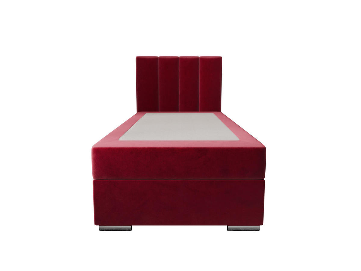 BOXBETT ZILANO 2 mit Matratze H3 und Topper 90x200 Itaka 34 - Rot, Holz/Textil (90/200cm) - Bedante