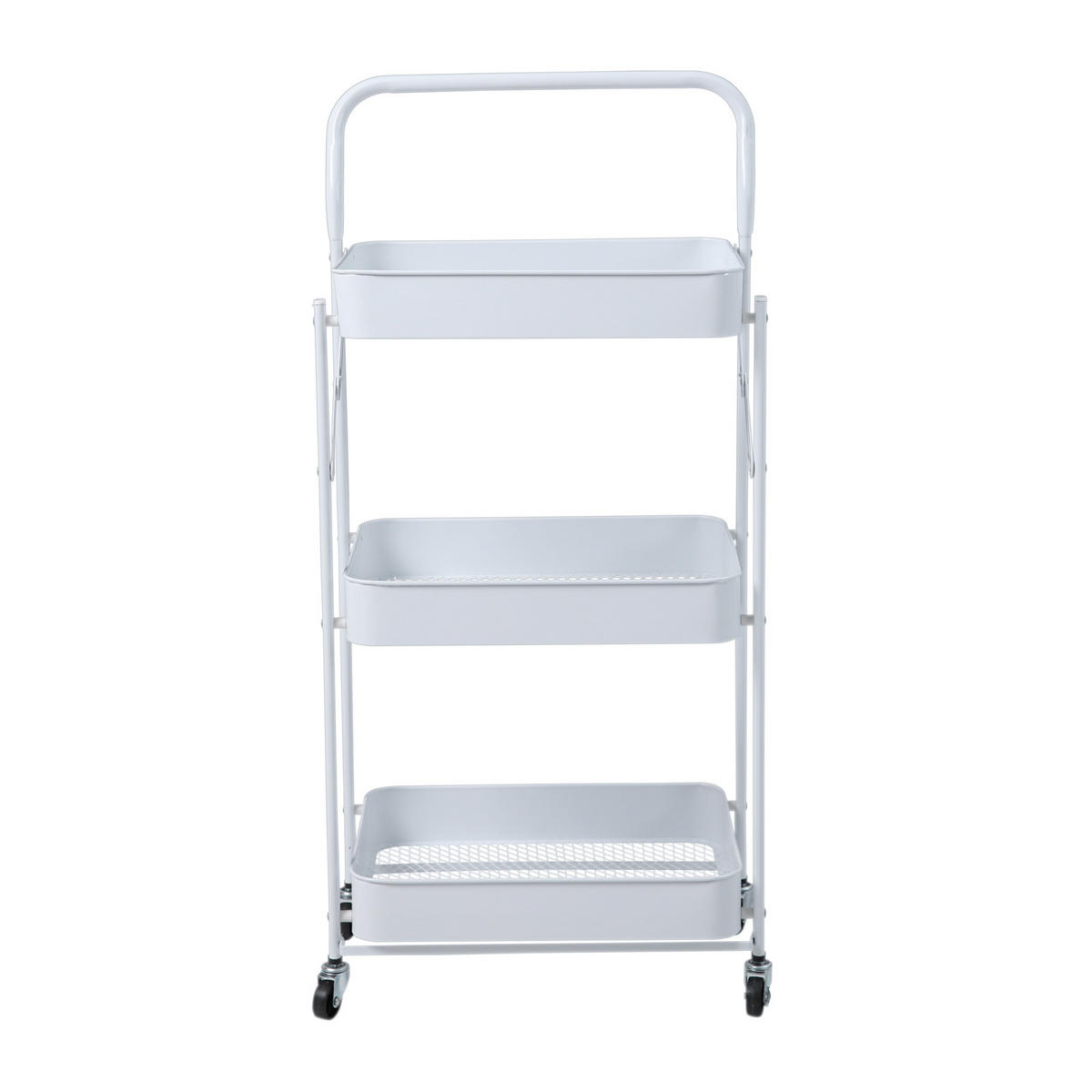 SERVIERWAGEN mit 3 Etagen Weiß - Weiß, Metall (45/95.5/30cm) - SVITA