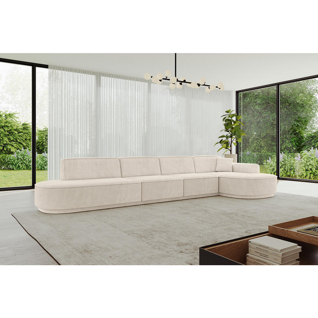 Thumbnail - Altdecor Ecksofa, Beige, Textil, 5-Sitzer, L-Form, Ottomane rechts, 402x163 cm, Wohnzimmer, Sofas & Couches, Wohnlandsch...