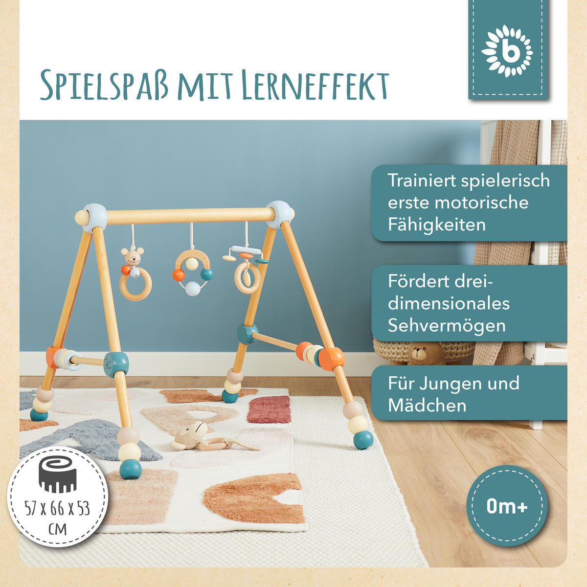 SPIELBOGEN aus Holz höhenverstellbar - a - Blau, Holz (64/54cm) - Bieco Spielwaren