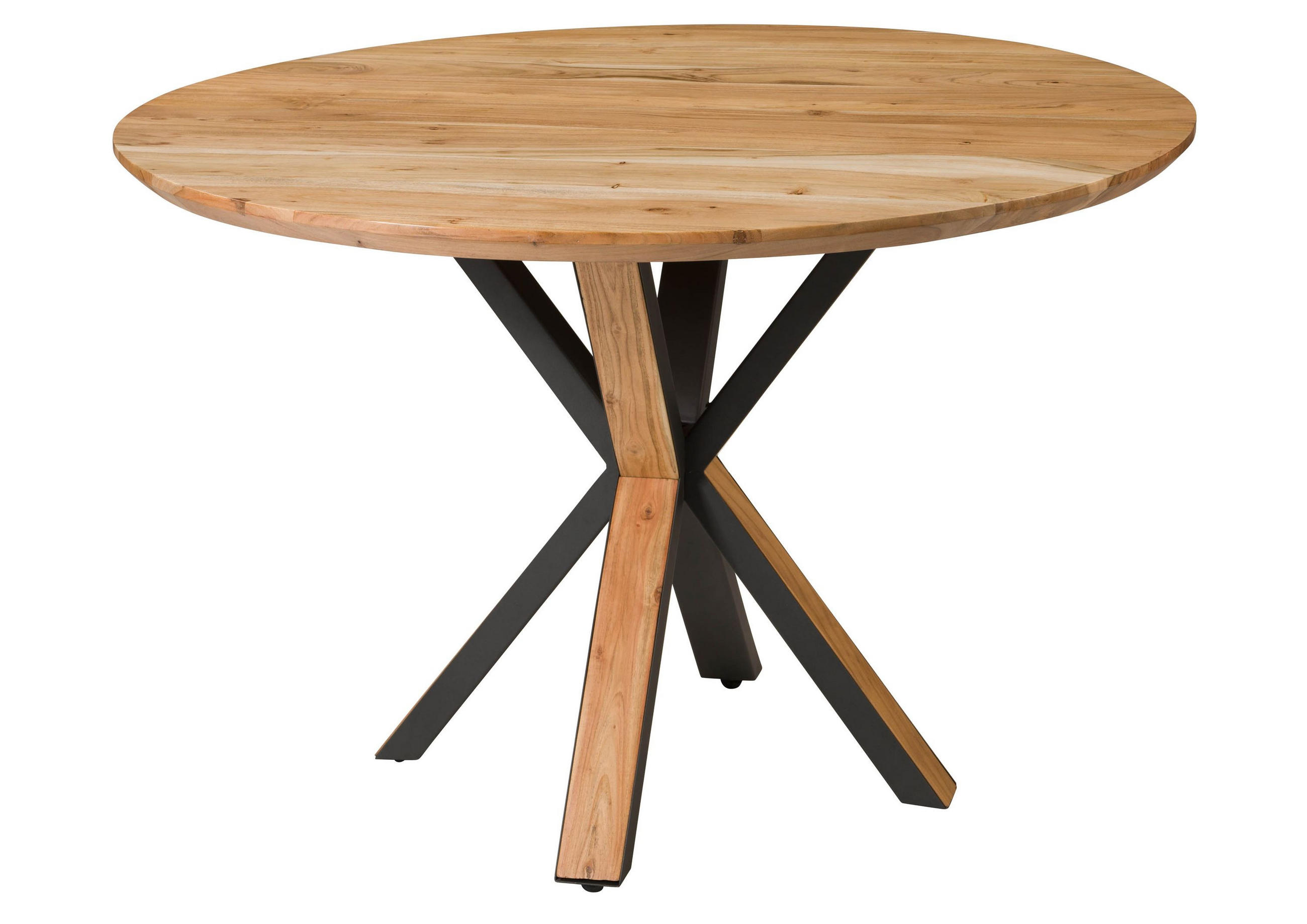 ESSTISCH rund Akazie 120x120x76 natur lackiert - Naturfarben, Holz (120/120/76cm) - Massivmoebel24