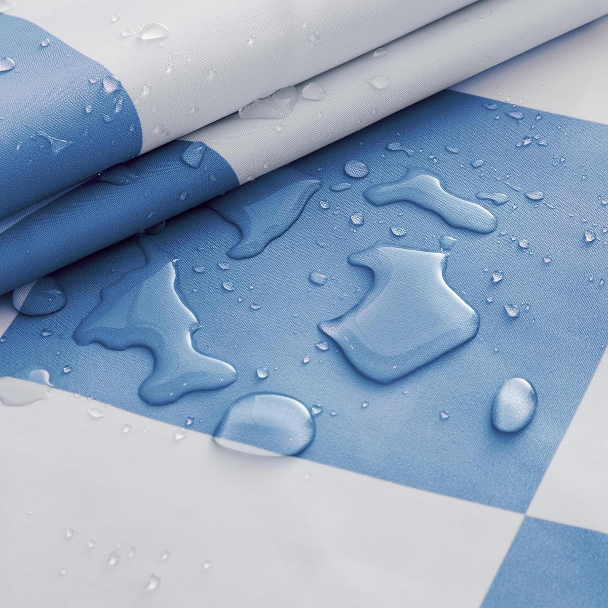DUSCHVORHANG Karierter 180 x 180 cm - Blau, Textil (180/180cm) - Kaket