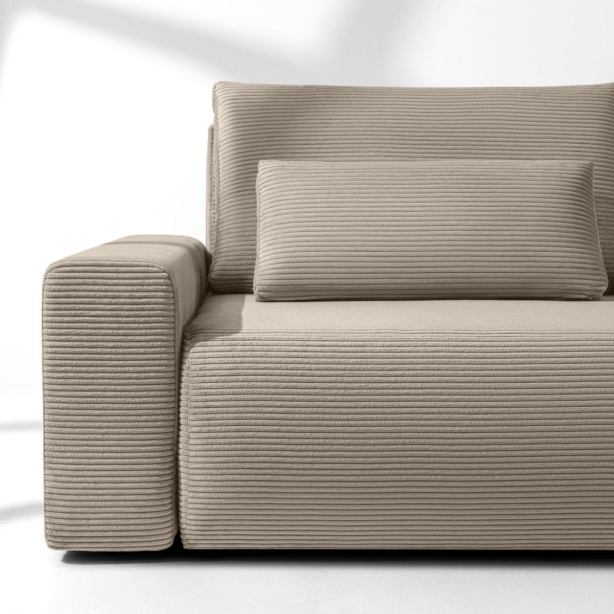 3-SITZER SCHLAFSOFA MOLLIS, Corduroy, Beige - Beige, Holz/Holzwerkstoff (250/93/108cm) - KONSIMO®