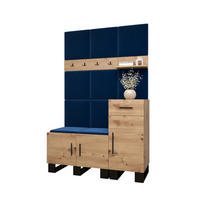 GARDEROBEN-SET 196/126/45,6 - Schwarz/Eiche Artisan, Holz/Kunststoff (126/196/45.6cm) - Abiks Möbel