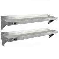 WANDREGAL 2 x 1400mm x 300mm - Silberfarben, Metall (140/23/30cm) - Kukoo
