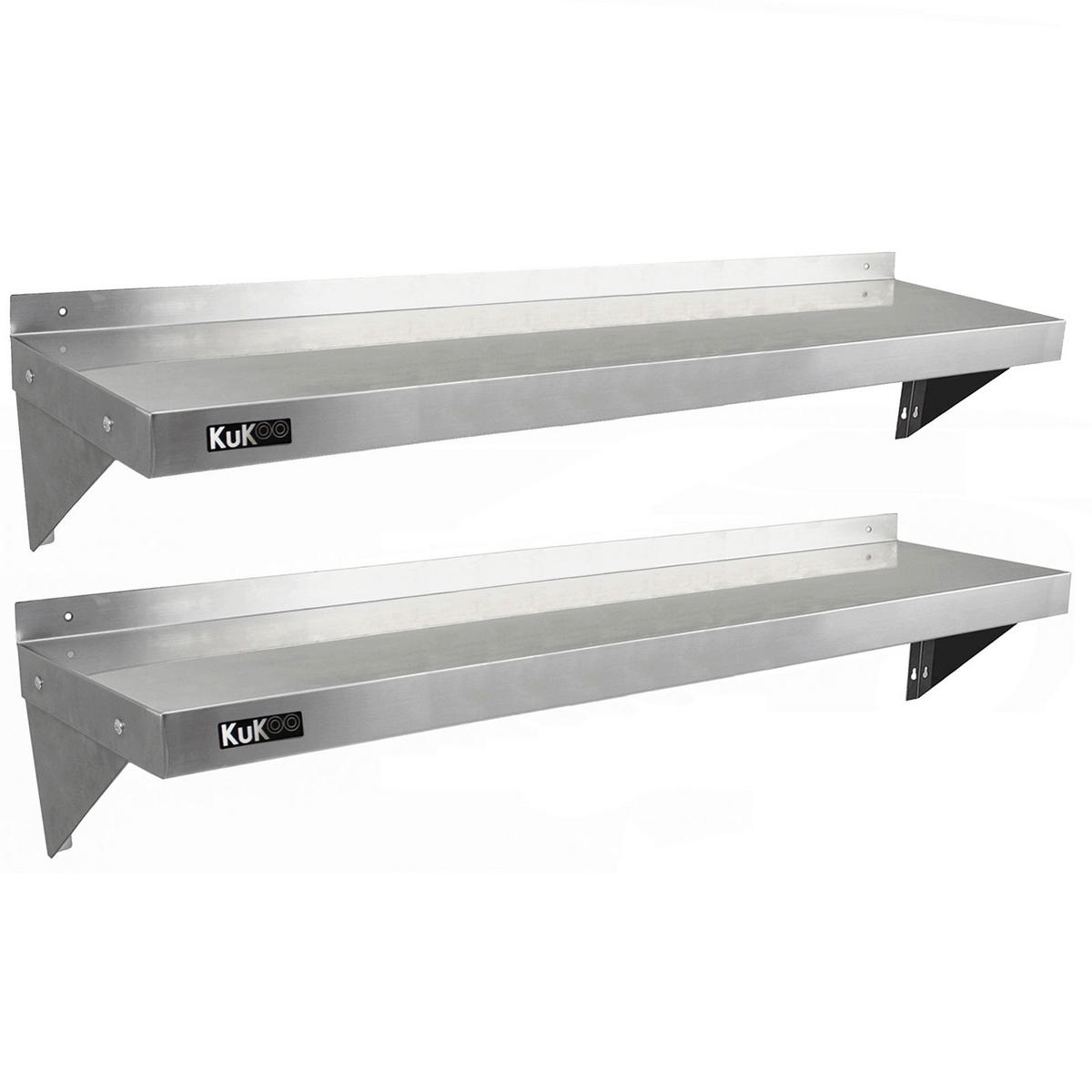 WANDREGAL 2 x 1400mm x 300mm - Silberfarben, Metall (140/23/30cm) - Kukoo