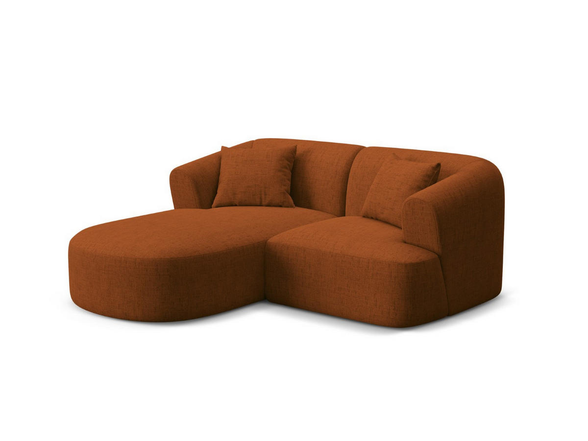 MODULARES-ECKSOFA links Campi aus strukturiertem Stoff ziegelrot 3 Sitzplätze - Orange, Textil (156/180cm) - Cosmopolitan Design