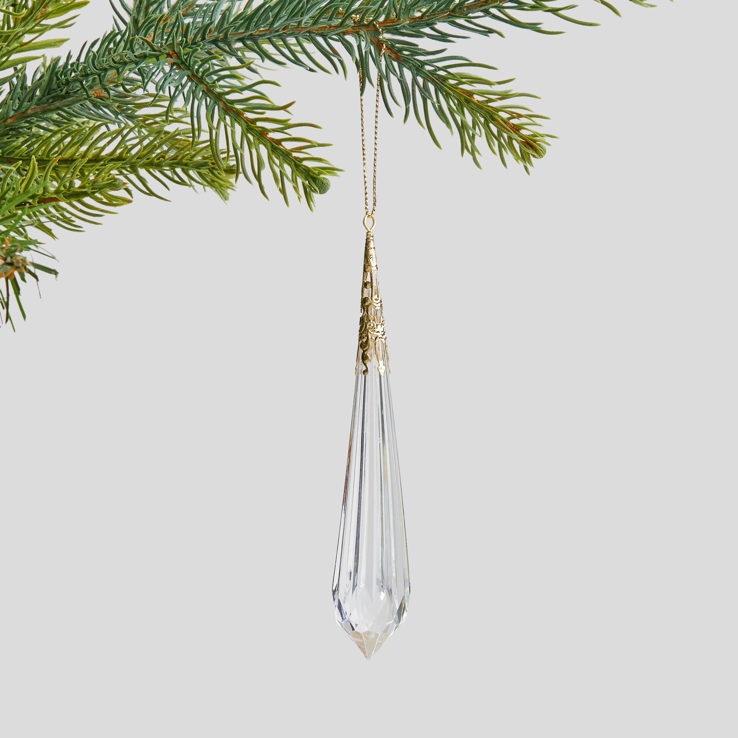 WEIHNACHTSDEKO Hängend CRISTALOS, 2 x 12 cm, Gold, Christbaumschmuck, Weihnachtsbaumdekoration, Christmas, Xmas - Goldfarben, Kunststoff (2.2/12.8/2.1cm) - home&you