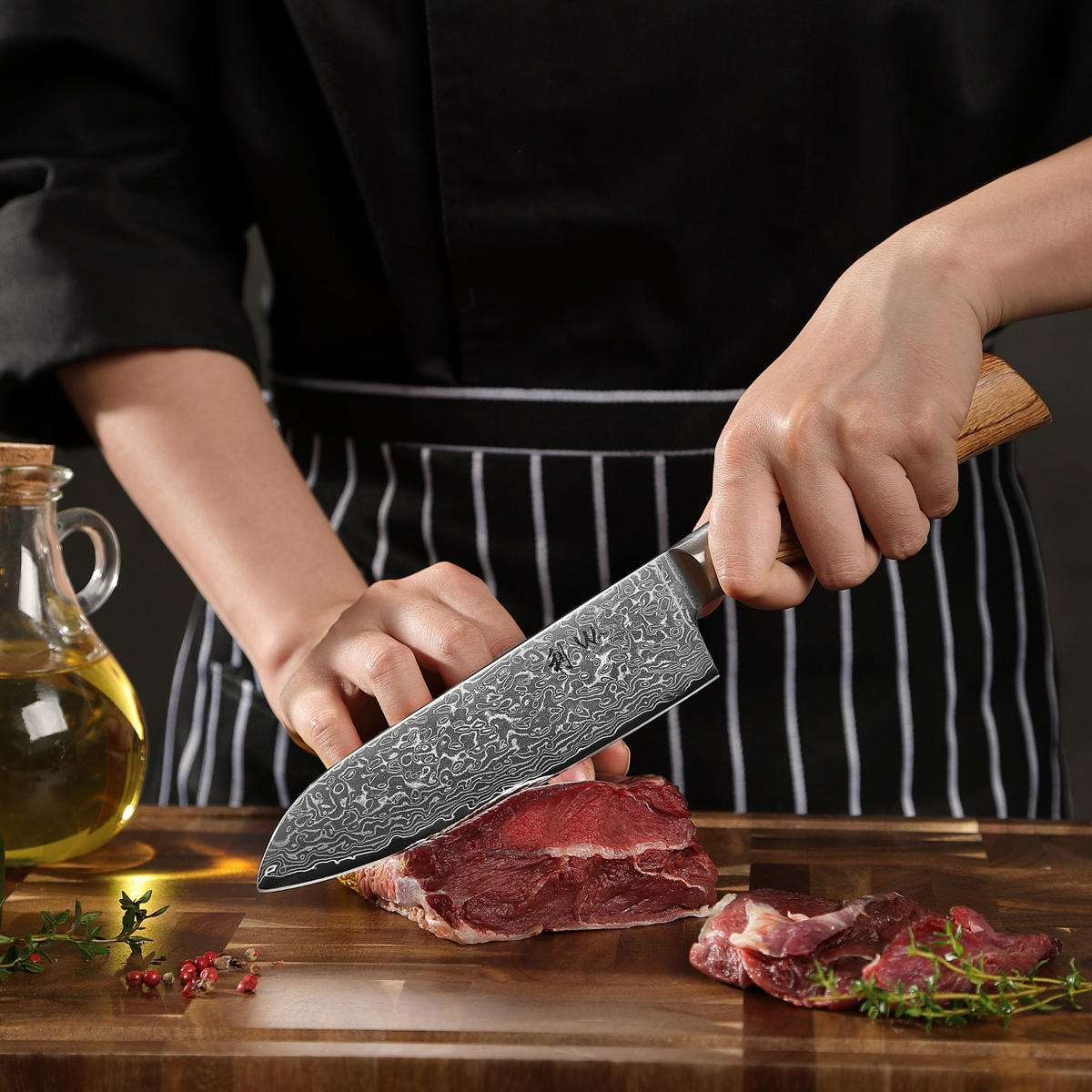 SANTOKUMESSER 16 cm - Braun, Glas/Metall (30cm) - Wakoli