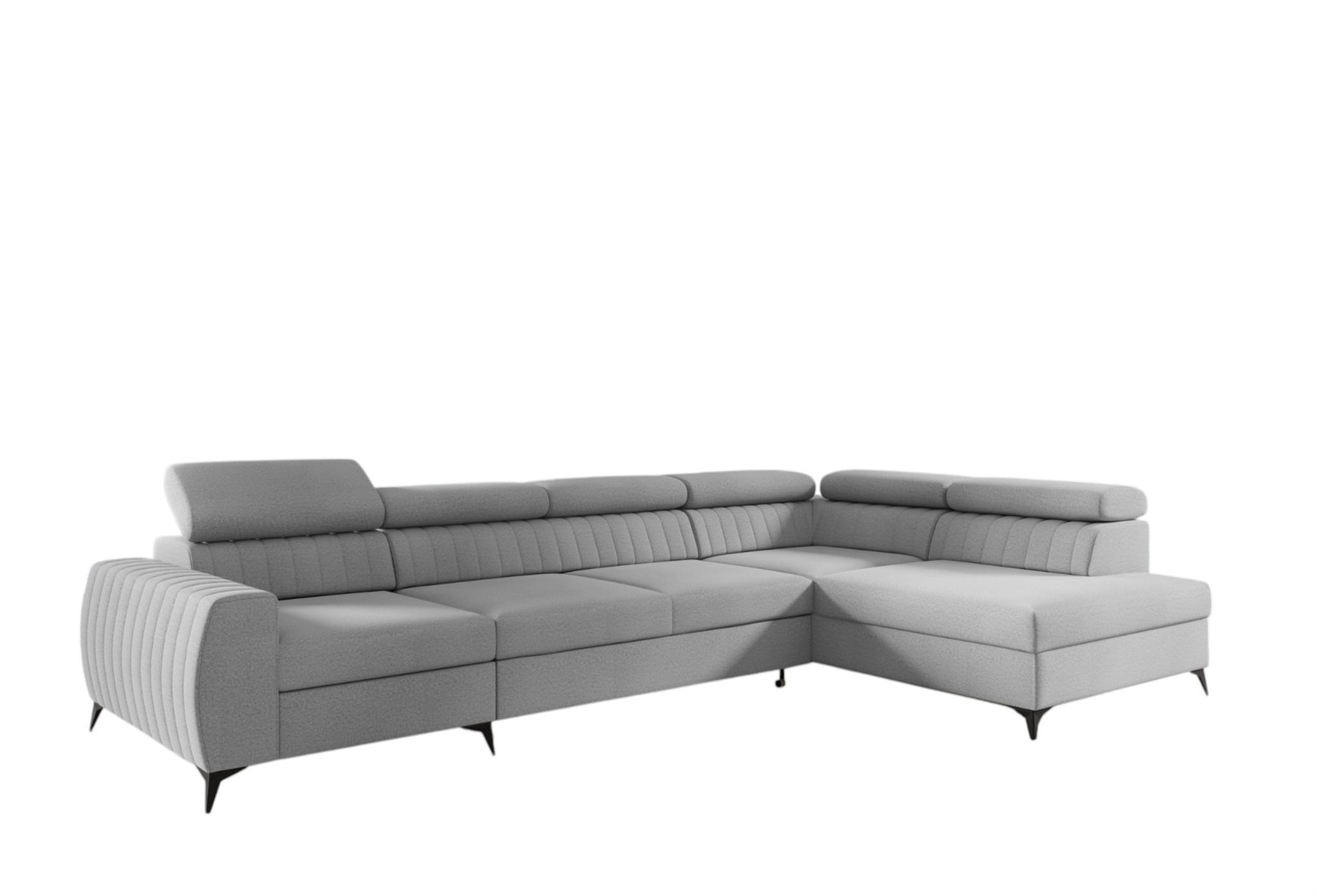ECKSOFA Toronto Xl - Hellgrau, Holzwerkstoff/Textil (340/200cm) - Fun Möbel