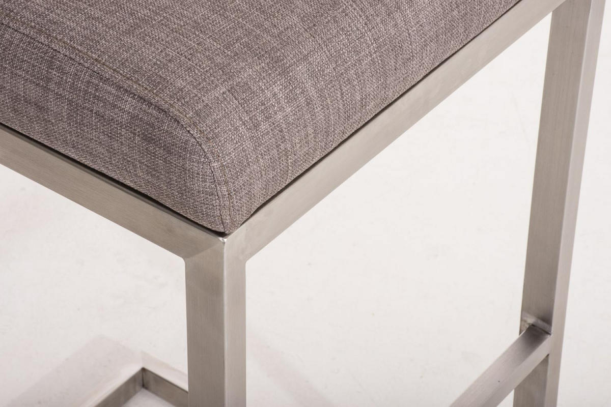 BARHOCKER Stoff Grau - Chromfarben/Grau, Textil/Metall (42/104/48cm) - CLP