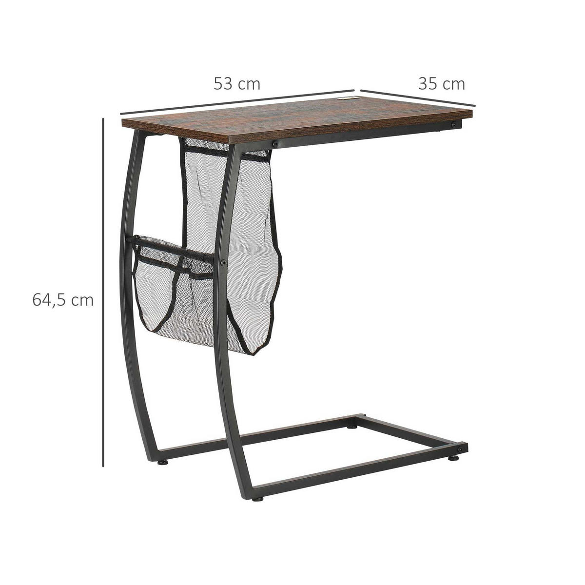 BEISTELLTISCH Braun 1 Stück - Braun, Kunststoff (53/35/64.5cm) - GiPP