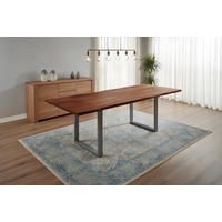 ESSTISCH ADINA - Silberfarben/Braun, Holz/Metall (90/180/76cm) - SAM
