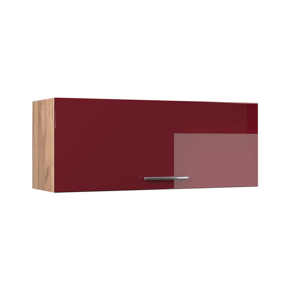 NÁSTENNÁ SKRINKA Fame-Line, Bordeaux vysoký lesk/Dub Goldkraft, 100 cm - dub medový/bordová, kompozitné drevo (100/40/34.1cm) - Vicco