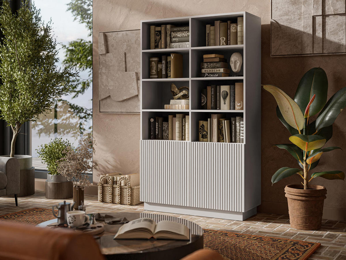 STANDREGAL Liverti 2D - Kaschmir/Schwarz, Holzwerkstoff/Kunststoff (100/173/42cm) - MIRJAN24