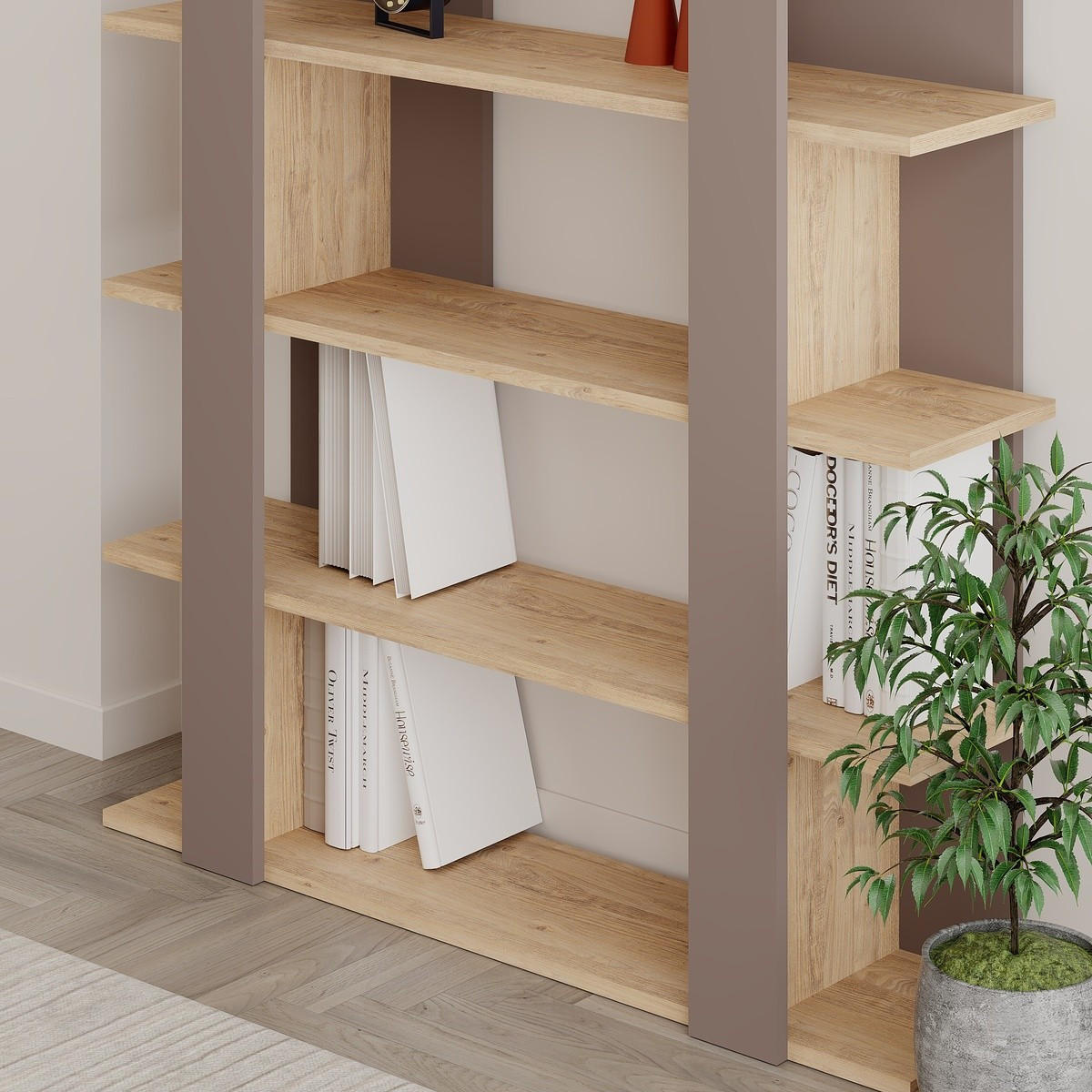 BÜCHERREGAL - 110/29/122 cm - Taupe, Holzwerkstoff (29/122/20.9cm) - Calicosy