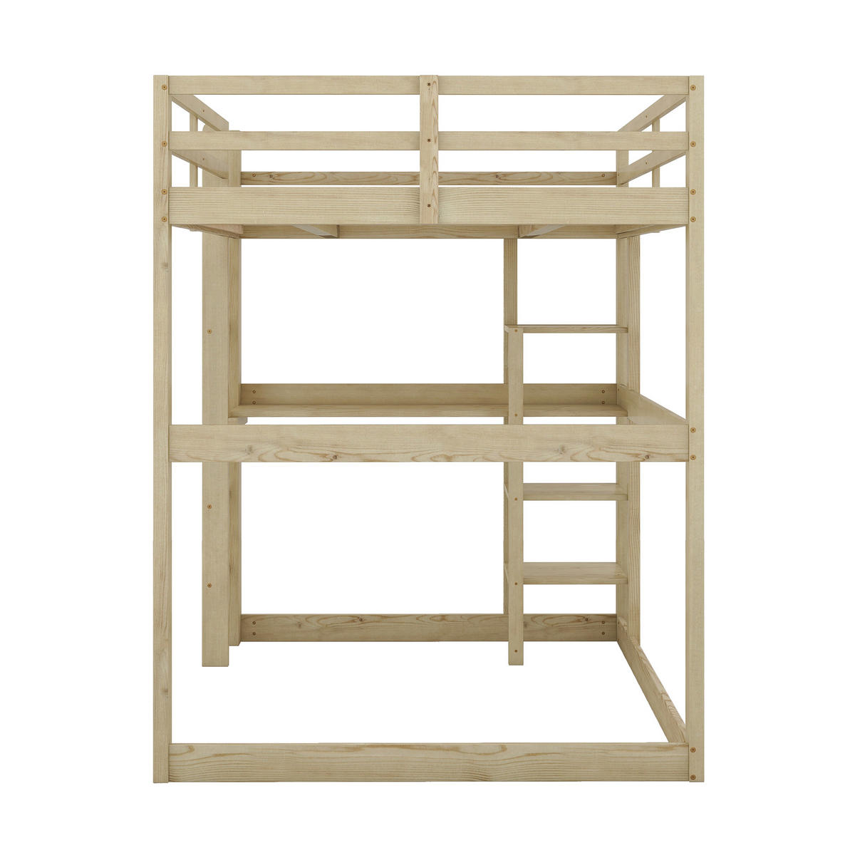 HOCHBETT 140/200 cm Natur mit Schreibtisch und Stauraum - Naturfarben, Holz (140/200cm) - OKWISH