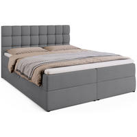 BOXBETT Dakota mit Topper 160/200 Hellgrau - Hellgrau, Textil (160/200cm) - Bromarkt