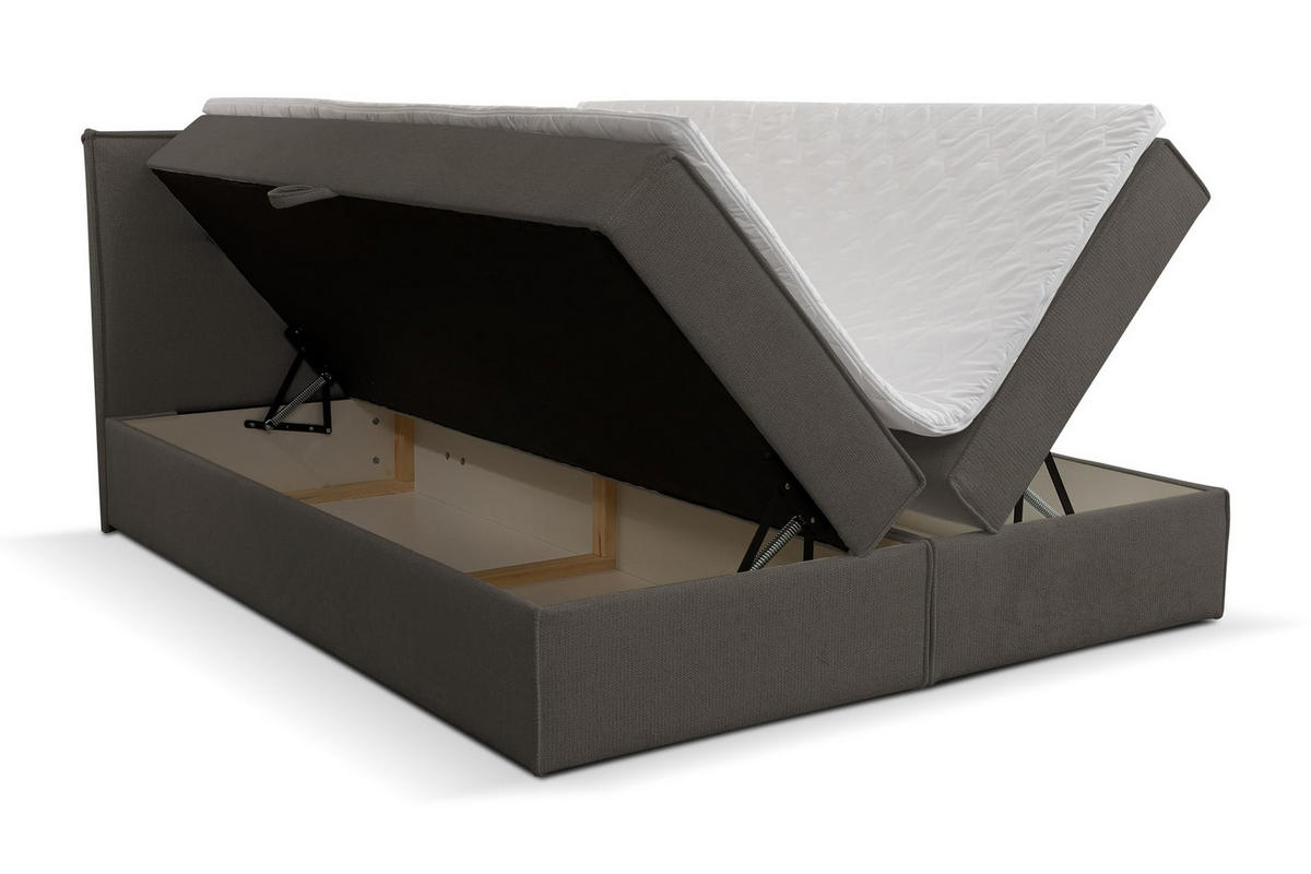 BOXBETT CALIDO mit zwei Bettkästen H2/H3 Matratze und Topper 140 x 200 cm - Dunkelgrau, Holzwerkstoff (140/200cm) - VENASI MÖBEL