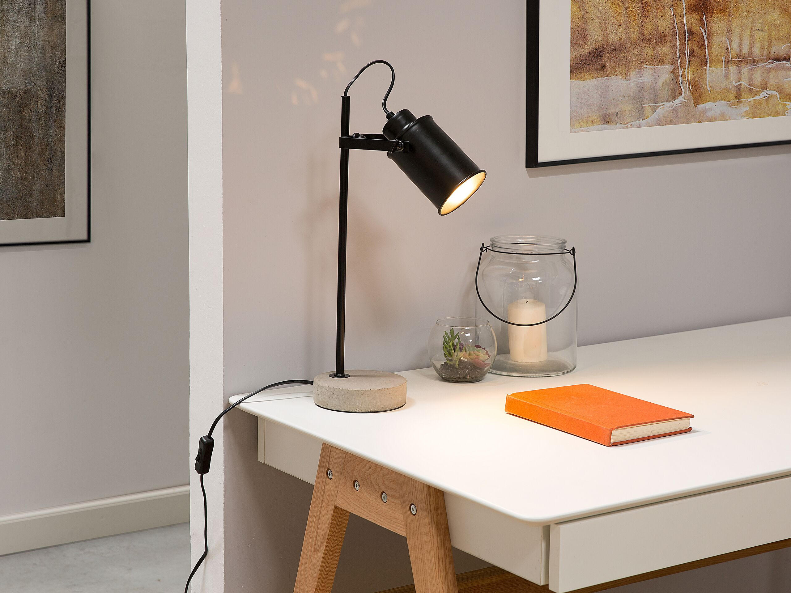 SCHREIBTISCHLAMPE Mundaka 13/13/37 cm - Schwarz, Metall (13/13/37cm) - Beliani