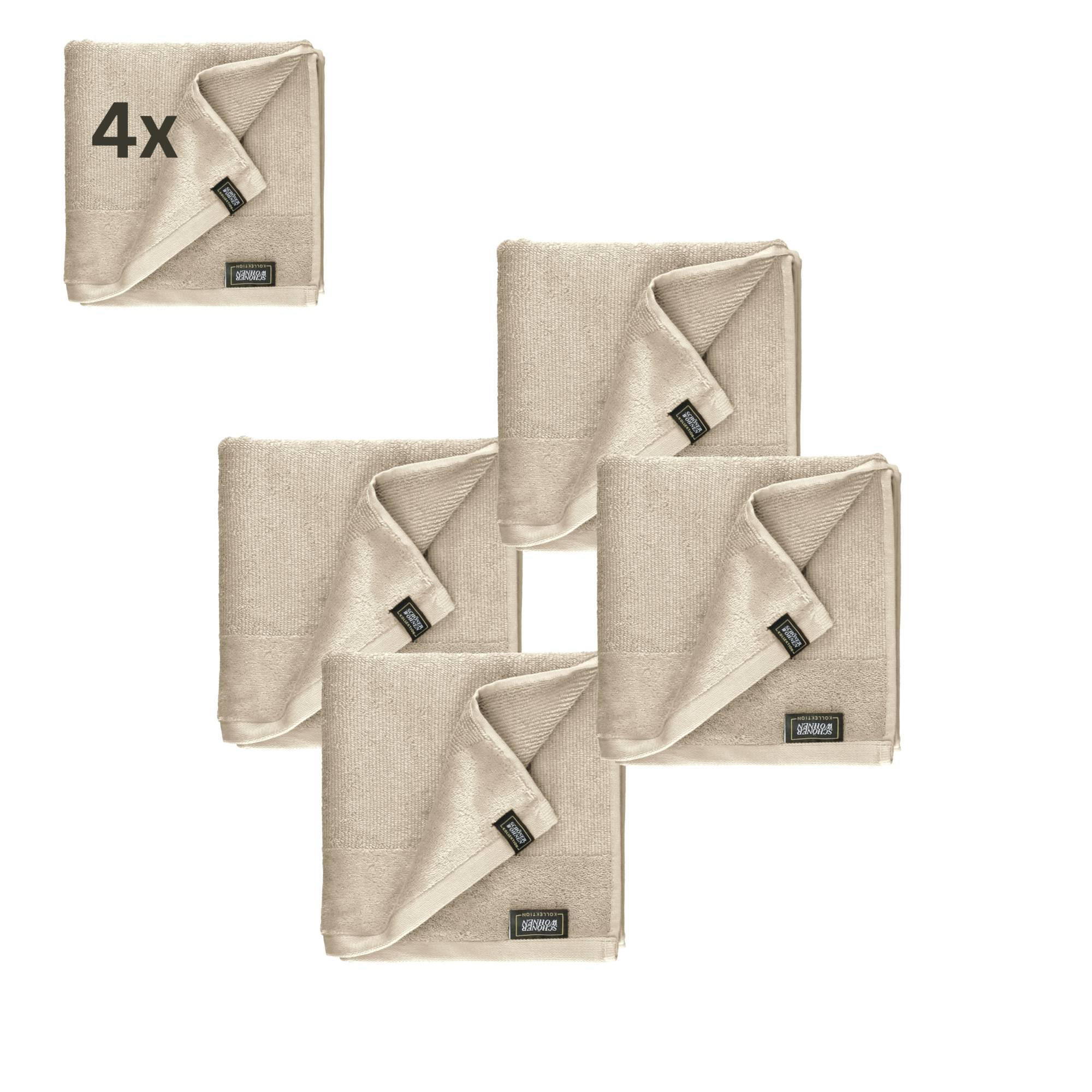 HANDTUCH SENSE-4 - Beige, Textil (50/100cm) - Schöner Wohnen
