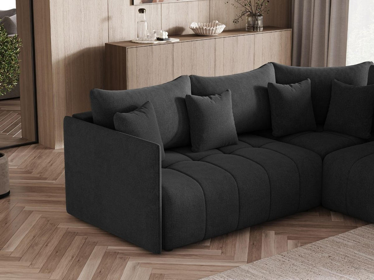 ECKSOFA Ardi Anthrazit - Anthrazit/Schwarz, Holz/Kunststoff (231/231cm) - Graingold