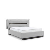 POLSTERBETT Hamilton Magic Velvet Set.3 - Hellgrau, Holzwerkstoff/Textil (140/200cm) - Fun Möbel