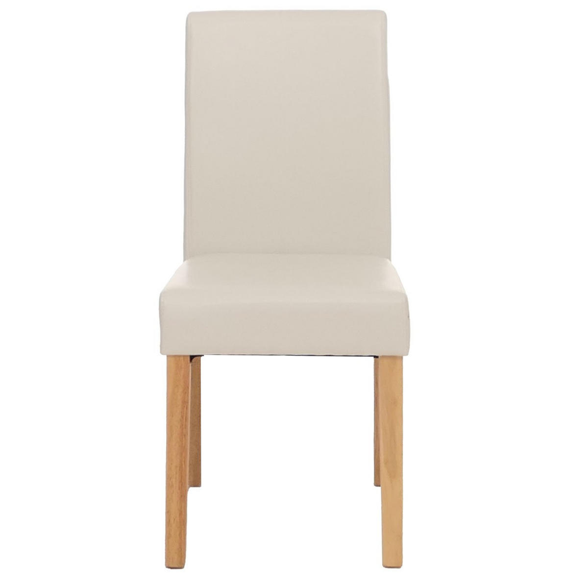 ESSZIMMERSTUHL 2er-Set klassisch und zeitlos 90x43x56cm Sitzhöhe 45cm Kunstleder helle Beine Weiß - Weiß, Kunststoff (43/90/56cm) - CHEFGASTRO