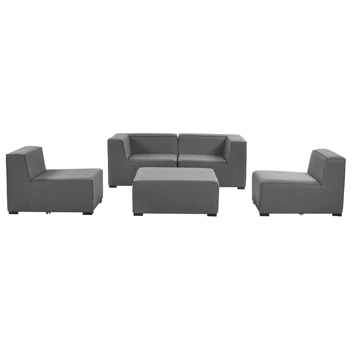 LOUNGE SET 4-Sitzer grau modular Arezzo - Grau, Textil - Beliani