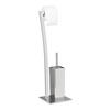 WC Garnitur - Silberfarben, Metall (20/71/20cm) - Relaxdays