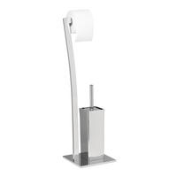 WC Garnitur - Silberfarben, Metall (20/71/20cm) - Relaxdays