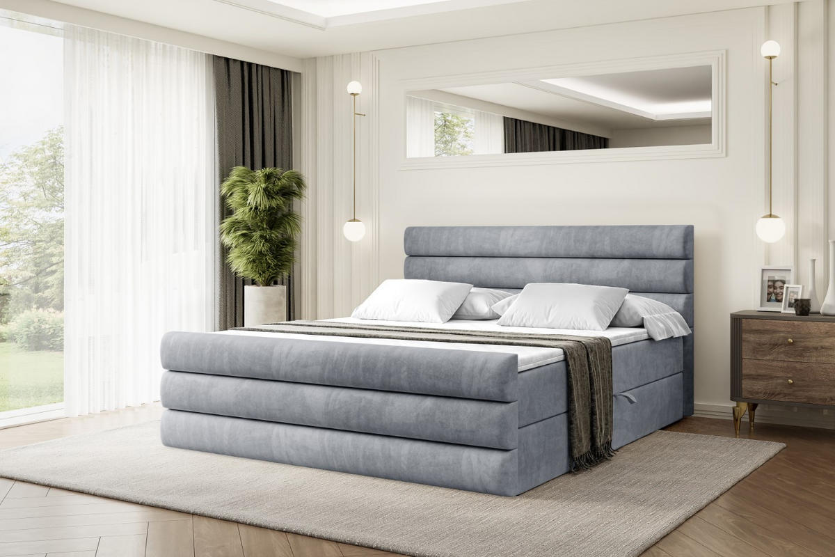 BOXBETT CELESTIA-Z - 160x200 cm - H4 - Grau - Grau, Holzwerkstoff (160/200cm) - ALTDECOR