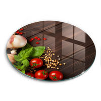 GLASPLATTE Ø 30 cm Gemüse auf dem Tisch - Multicolor, Glas (30/30cm) - Wallfluent