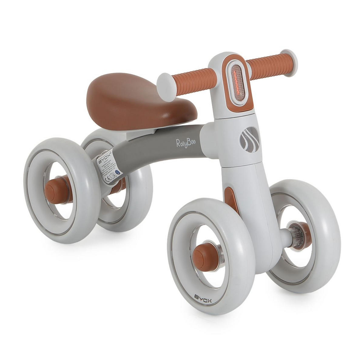 LAUFRAD RollyBoo 10 Zoll braun EVA-Reifen Stoßdämpfer Beleuchtung 4 Räder - Braun, Metall (56/20/35cm)