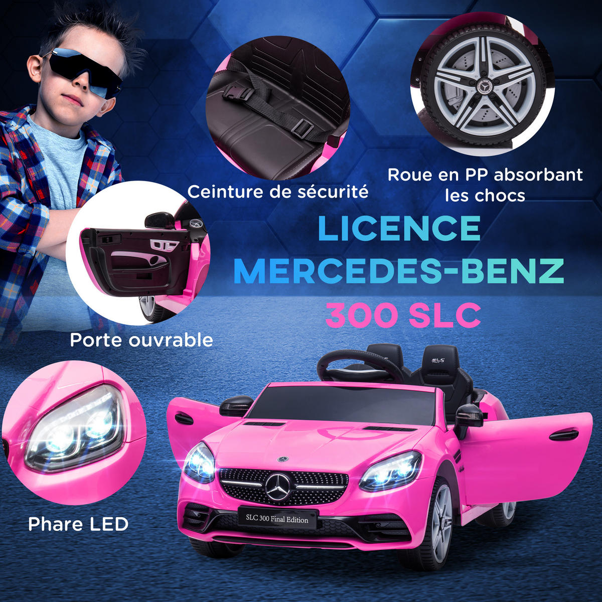 ELEKTRO-KINDERAUTO DE-13053 2,4G Fernbedienung Rosa - Pink, Kunststoff (107/62.5/44cm) - ComfortXL