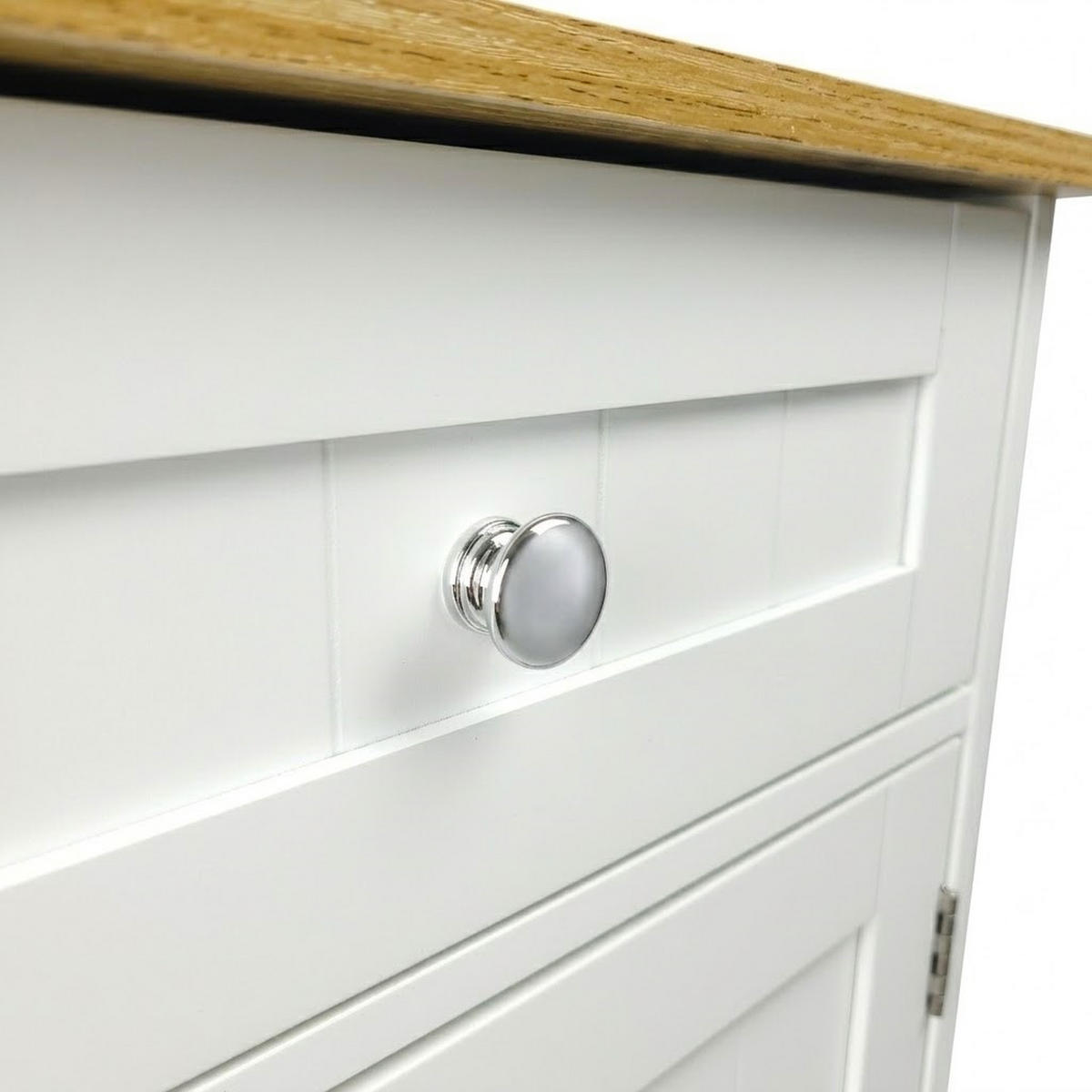 BADZIMMERSCHRANK Weiß Eiche 42 x 34 x 76 cm mit Schublade und Tür - Eichefarben/Weiß, Holzwerkstoff (42/76/34cm) - Begryf