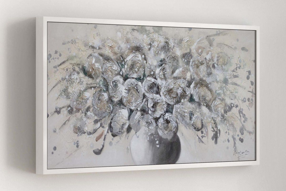 OLEJOMAĽBA 120/60 cm, More a pláž - čierna/béžová, drevo/textil (120/60cm) - KUNSTLOFT