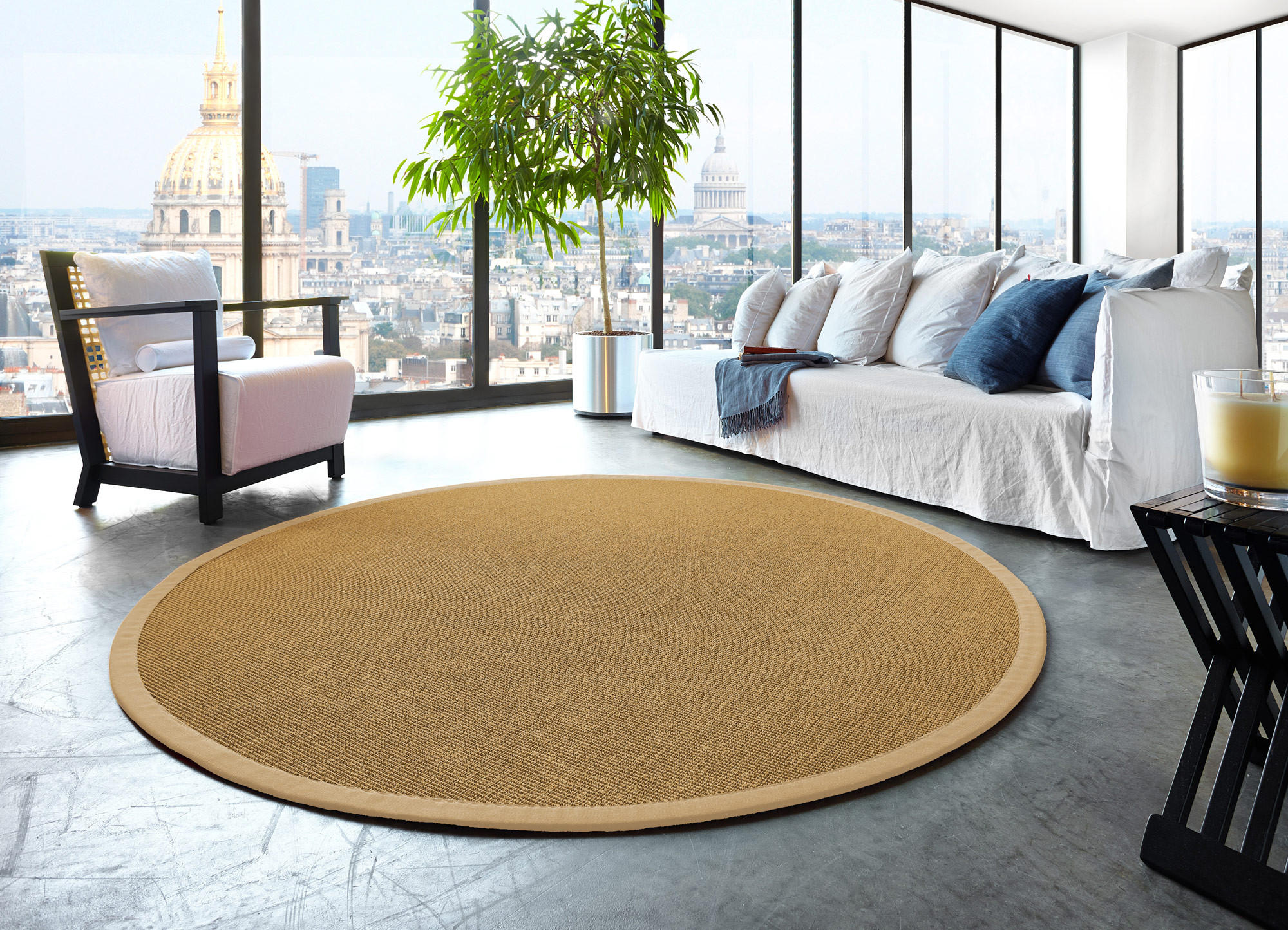 TEPPICH Sisal Manaus hanf/sahara Rund 350cm - Sandfarben, Textil (350/350cm) - Astra