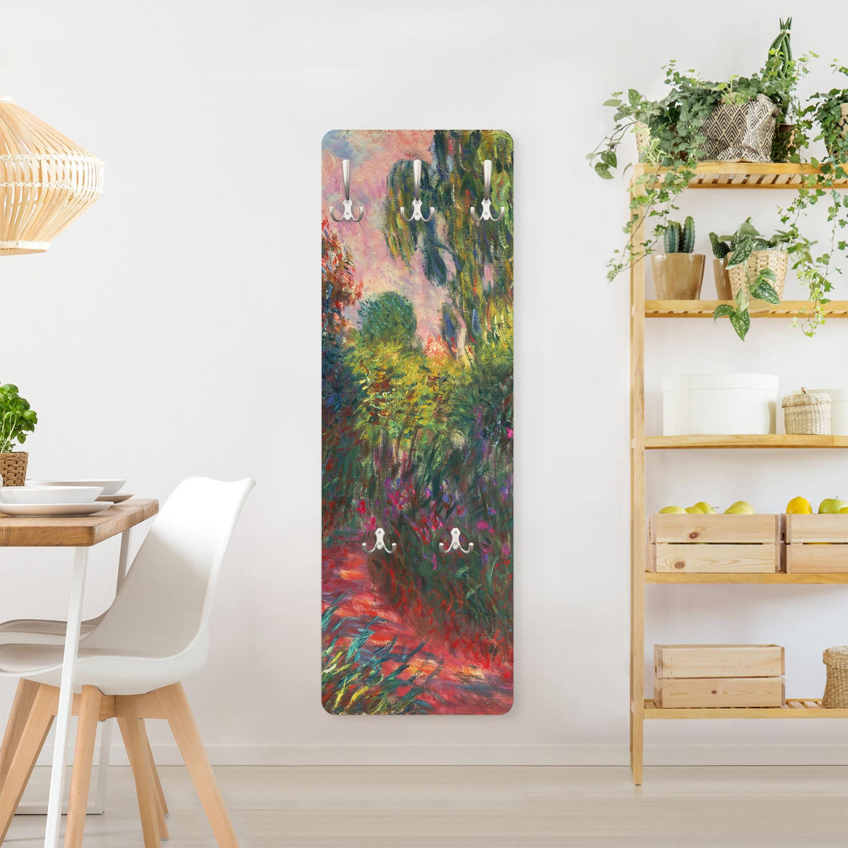 WANDGARDEROBE - Claude Monet Japanische Brücke im Garten von Giverny 34/105 cm - Multicolor, Holzwerkstoff (34/105/1.6cm) - Bilderwelten