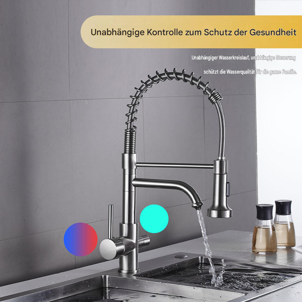 BADEZIMMERARMATUR, 3-in-1-Funktion, Zu- und Ablaufrohre, 44,5 x 23,5 cm, silber. - Silberfarben, Metall (50/7/31cm) - Vallsero