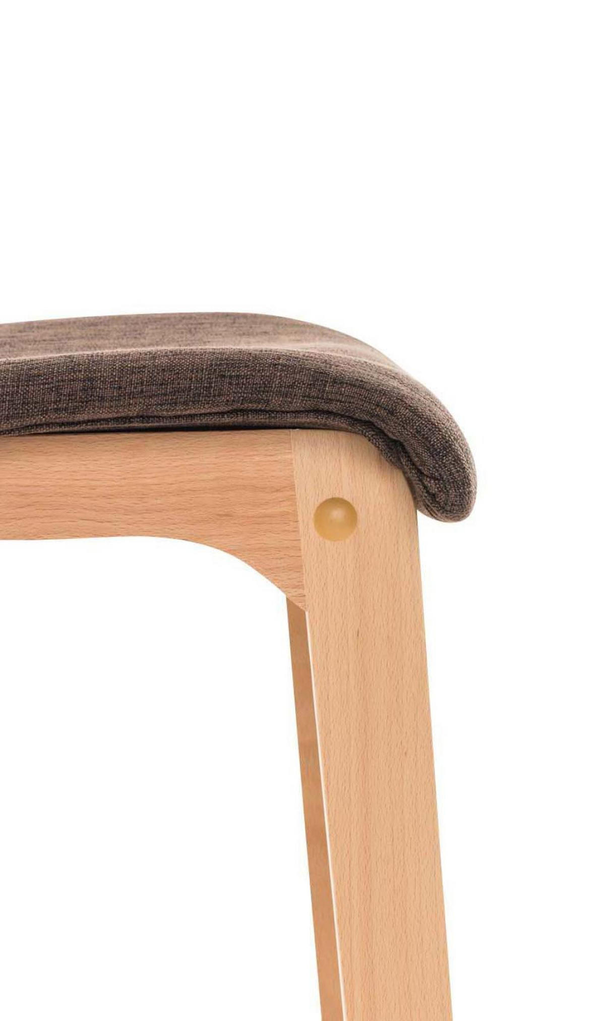 BARHOCKER 2er Set Stoff braun - Eukalyptusholzfarben/Braun, Holz/Textil (41/101/46cm) - CLP