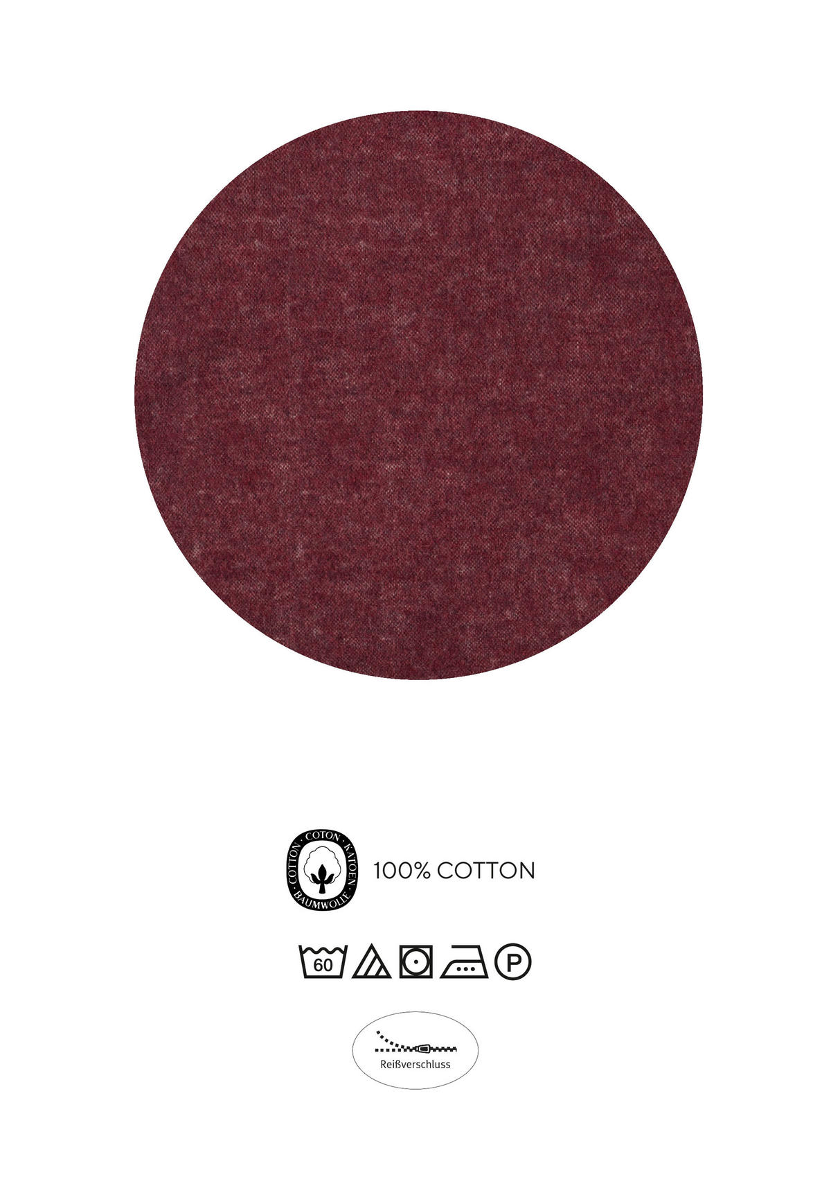 BETTWÄSCHE-GARNITUR Melange Karo burgund, 135x200 cm + 80x80 cm - Bordeaux, Textil (135/200cm) - biberna