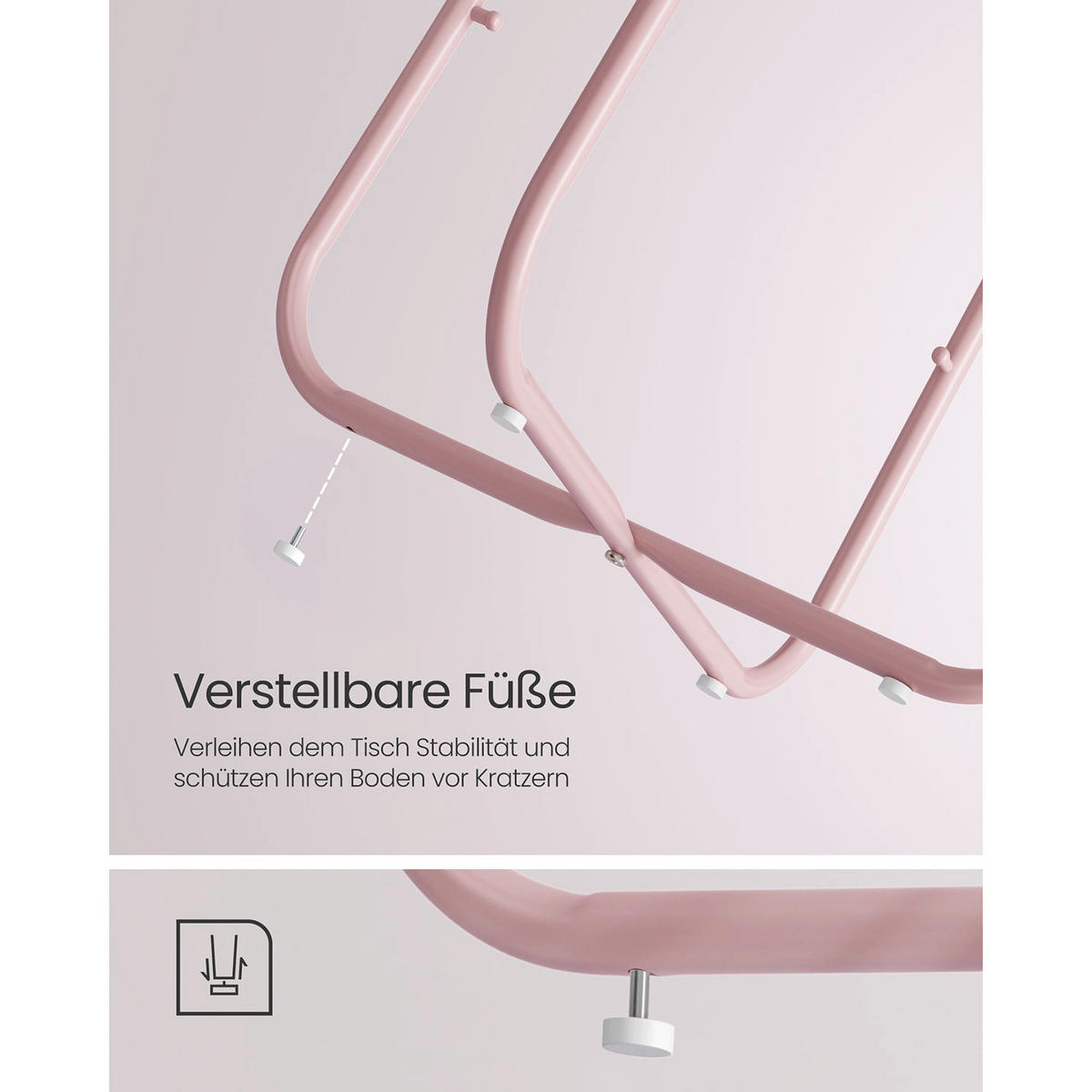 BEISTELLTISCH BASSETERRE - Rosa, Holzwerkstoff (45/45/50cm) - Hansiro