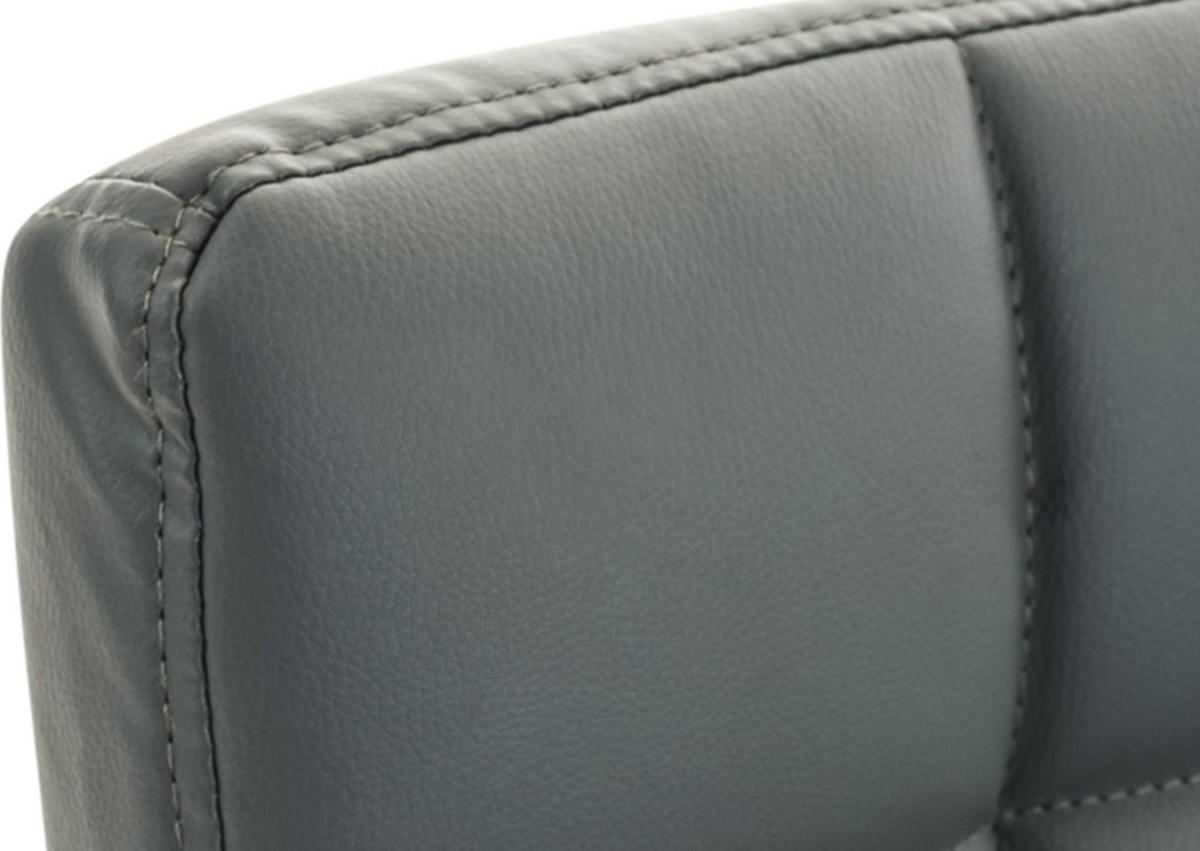DREHSTUHL Lederlook grau - Chromfarben/Grau, Textil/Metall (54/92/59cm) - CLP