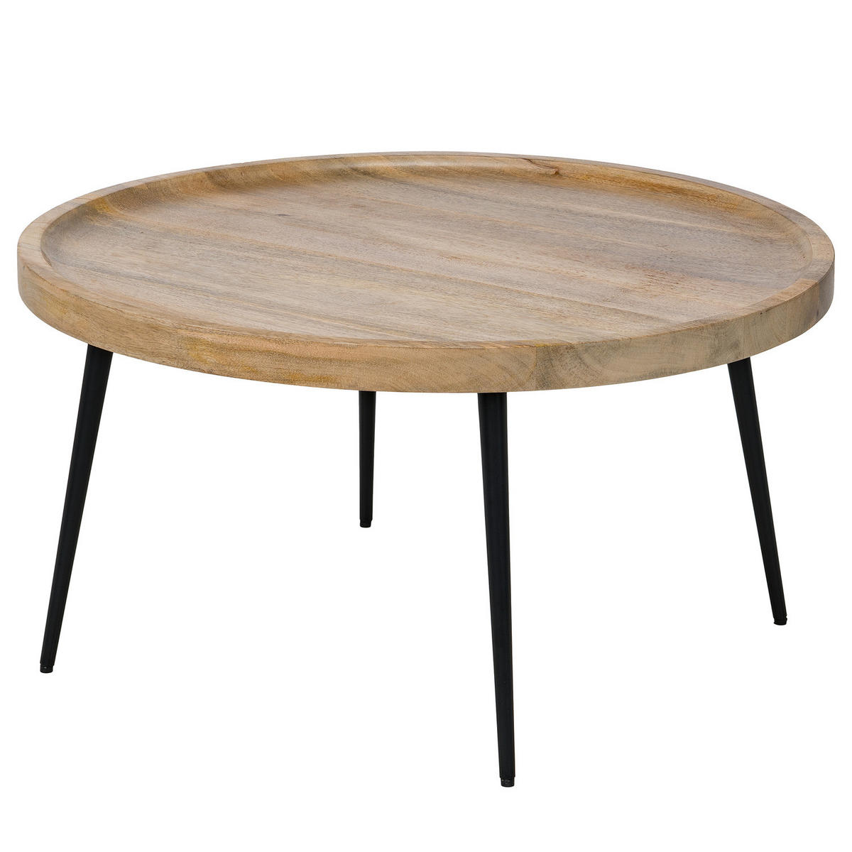 COUCHTISCH - Mango / Schwarz - Schwarz/Naturfarben, Holz (75/75/39cm) - home24