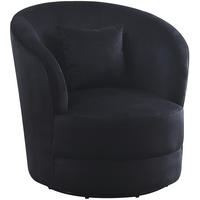 COCKTAILSESSEL Colin Samt Schwarz - Schwarz, Textil (84/84/85cm) - ATLANTIC home collection