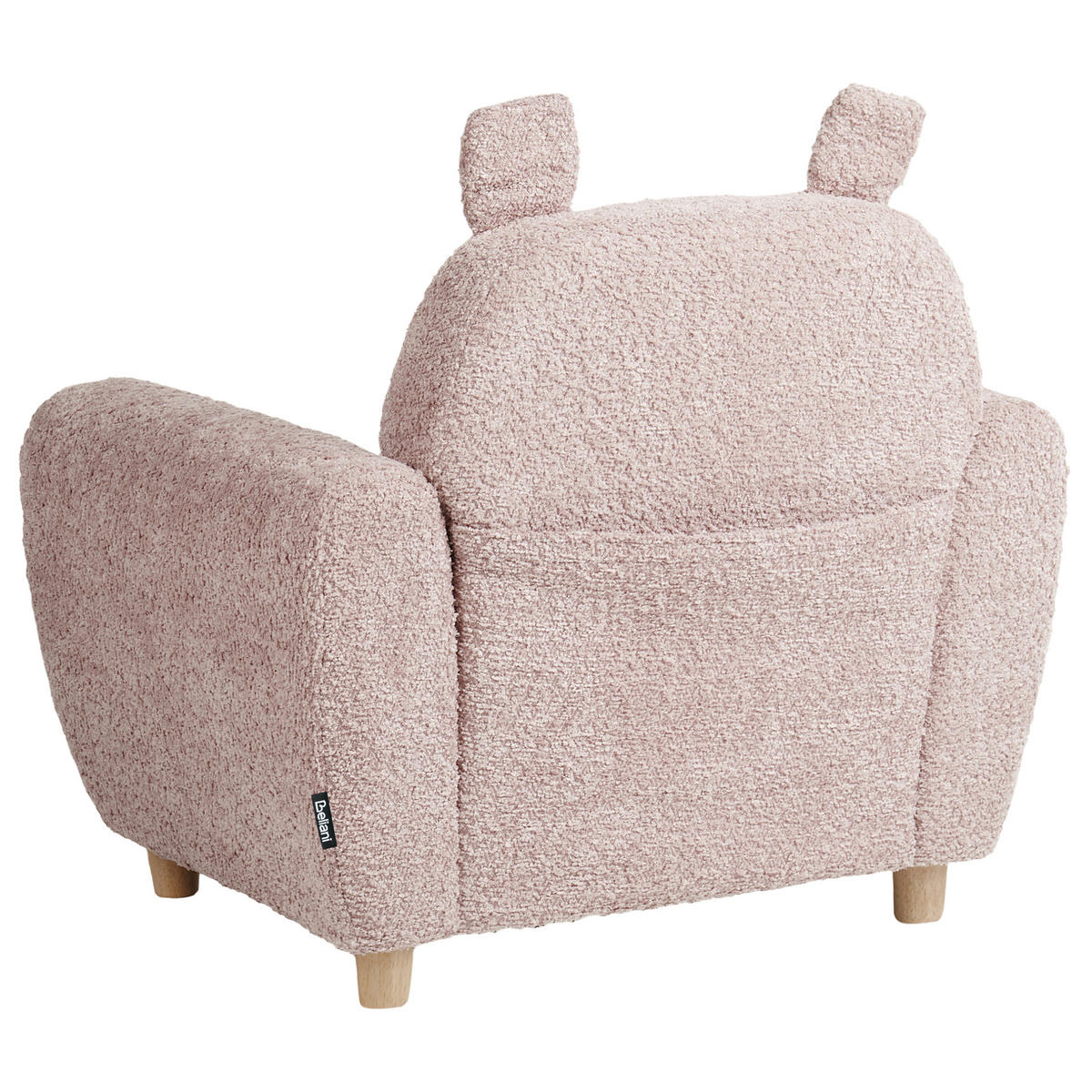 KINDERSESSEL Nilpferd Bouclé Pastellrosa Maribo - Pink, Textil (61/59/44cm) - Beliani