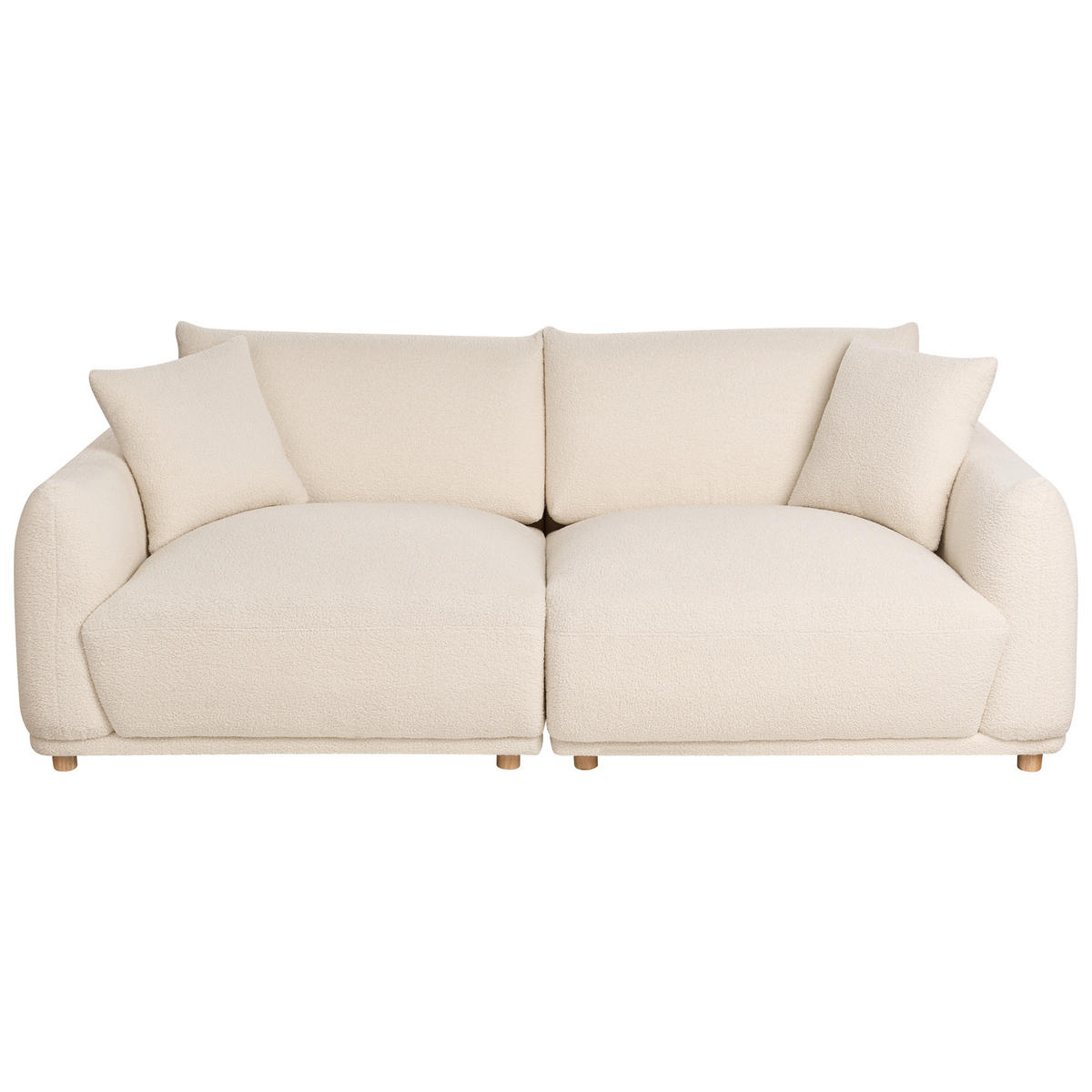SOFA-SET 5-Sitzer Bouclé Cremeweiß Jubek - Creme/Weiß, Textil (220/75/104cm) - Beliani