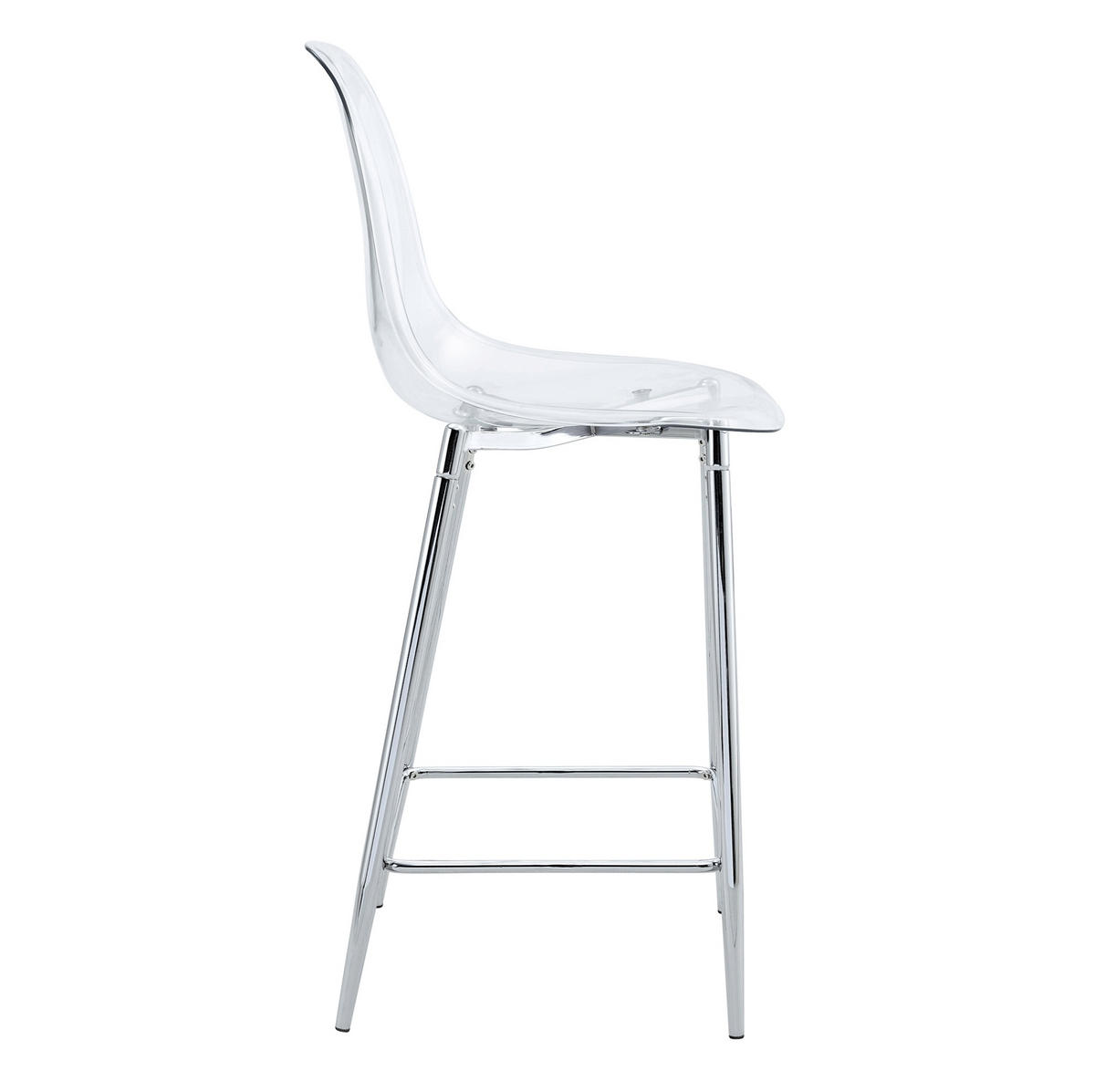 BARHOCKER 4er-Set mit Metallgestell Transparent/Silber - Silberfarben, Metall (45/102/51.2cm) - Meubliv